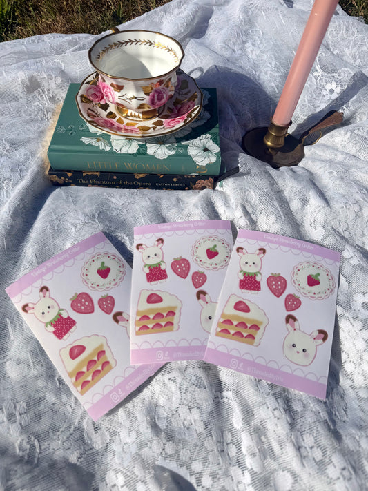 Vintage Strawberry Critter Sticker Sheet